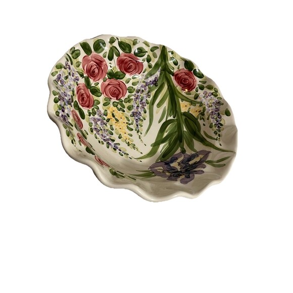 Dillards 2017 Don Swanson "Heavenly Garden" or English Garden pedestal compote - Picture 5 of 16